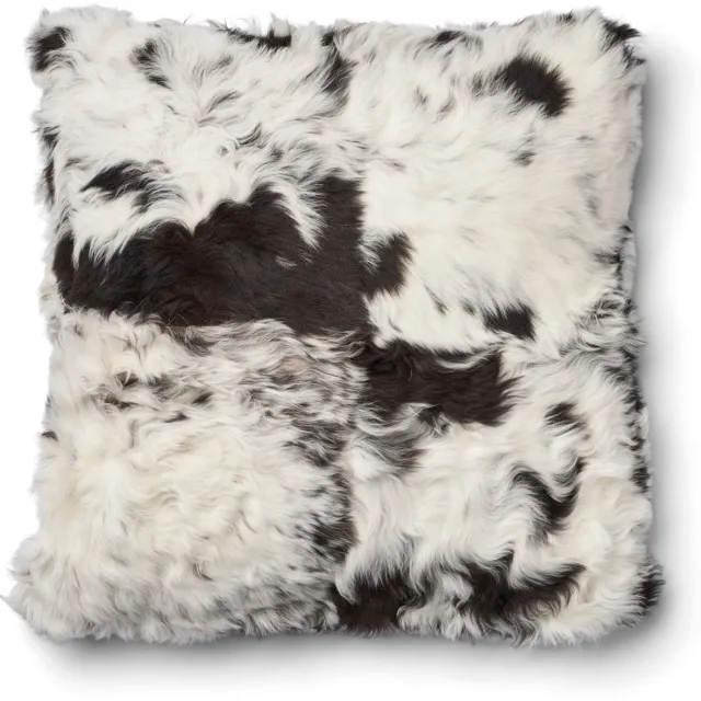 Sheepskin House Toscana Lam Kussen - Dubbelzijdig - 40x40 cm Black/White Mix