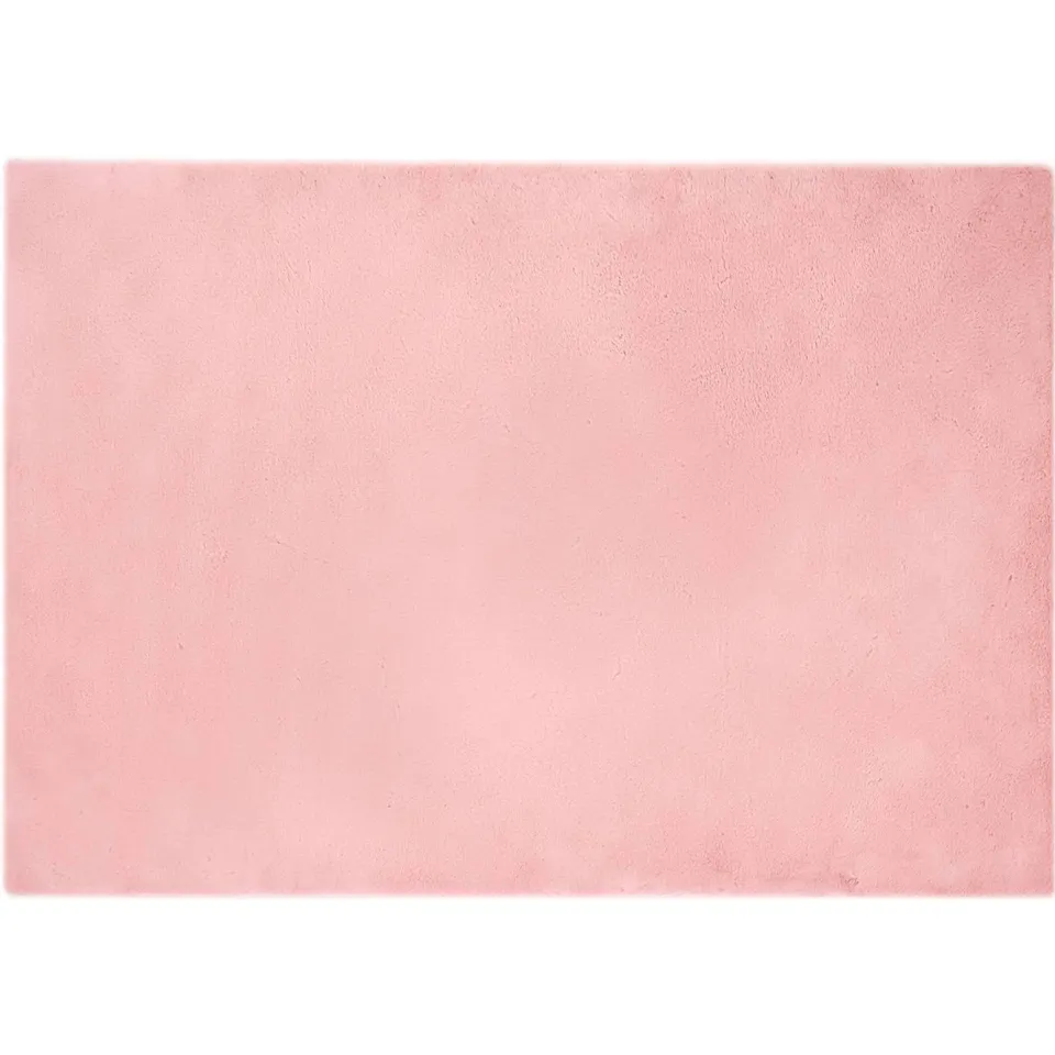 vidaXL Antislip vloerkleed van imitatie konijnenbont OLITE Roze