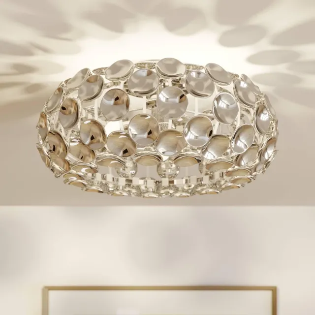 Lindby plafondlamp - 3lichts - Acryl, metaal - H: 21 cm - E14 - chroom, transparant