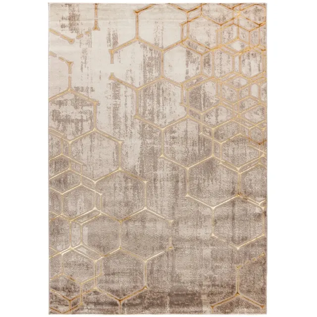 Dutch XXL Modern Vloerkleed | Tapijt | Marmaris | Hexagon | Beige