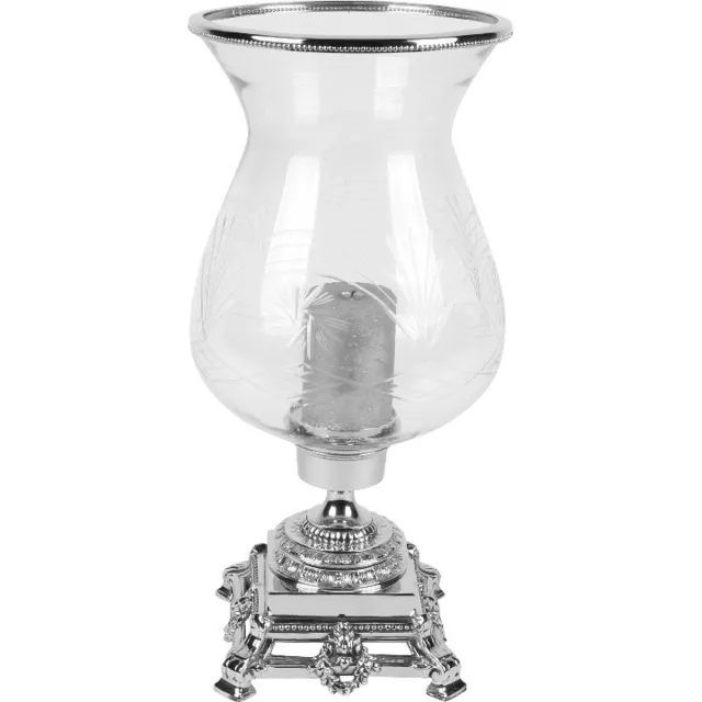 Baroque Windlicht - Windlicht Samira 50 cm - Zilver - Koper / Glas - 50x24x24 - Iron+stone Silver
