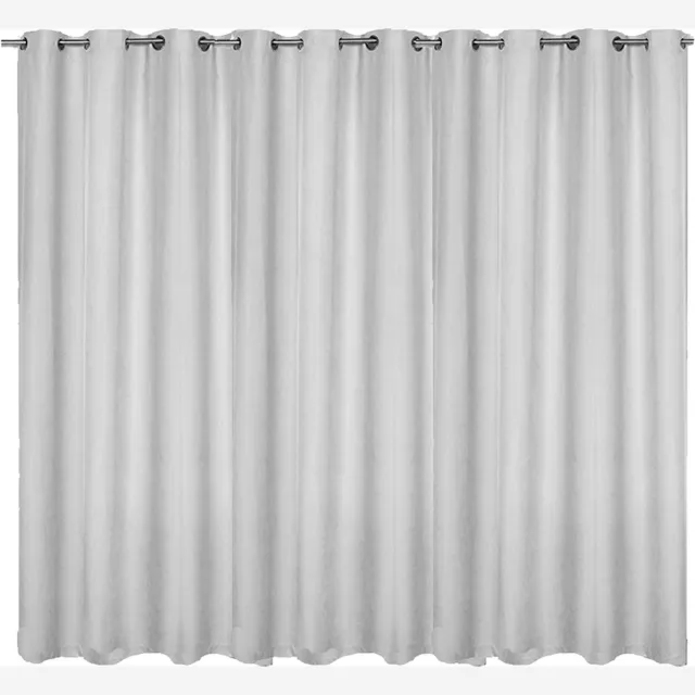 JEMIDI Kant-en-klaar verduisterend gordijn - Gordijn met ringen 245cm x 300cm Ondoorzichtig gordijn afgewerkt met ringen - Wit