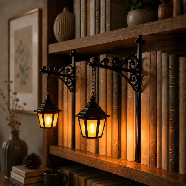 ZVD Antieke LED Boekenlamp Voor Boekenkast - Decoratieve Leeslamp Voor Lezers - Uniek Cadeau Voor Boekenliefhebbers En Studiekamer Zwart