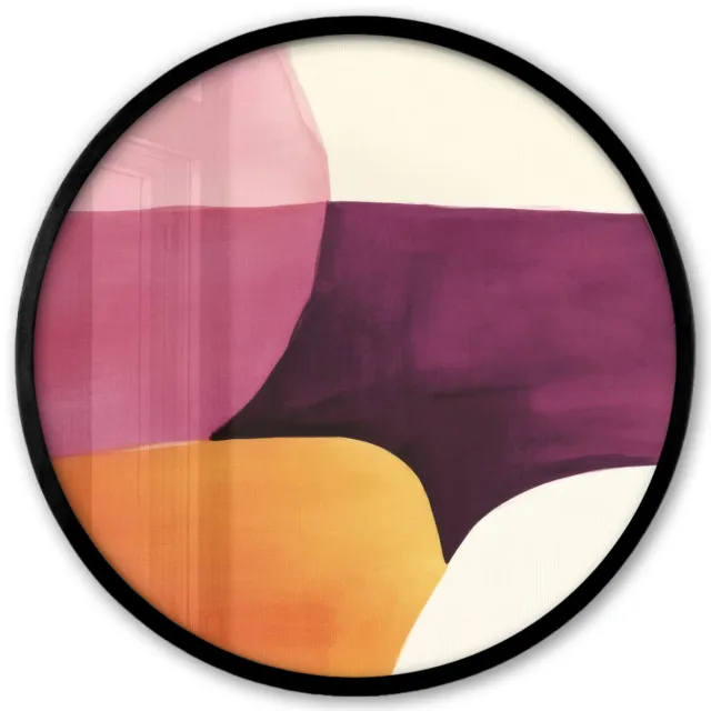FrameYourWall Poster in lijst Rond - Fotolijst 40x40 cm - Posters - Vormen - Abstract - Kleurrijk - Ronde posterlijst zwart - Decoratie - Wanddecoratie woonkamer - Muurdecoratie slaapkamer