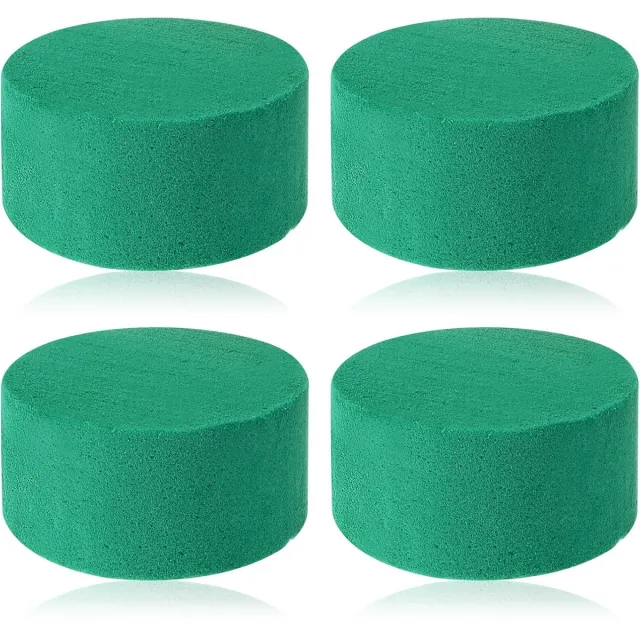 longziming 12 Stuks Bloemenschuim Ronde Steekschuim voor Bloemstukken – Steekmos voor Kunstbloemen en Verse Bloemen (8 x 4 cm) groente