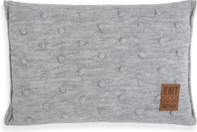 Knit Factory Noa Sierkussen - Licht Grijs - 60x40 cm - Kussenhoes inclusief kussenvulling