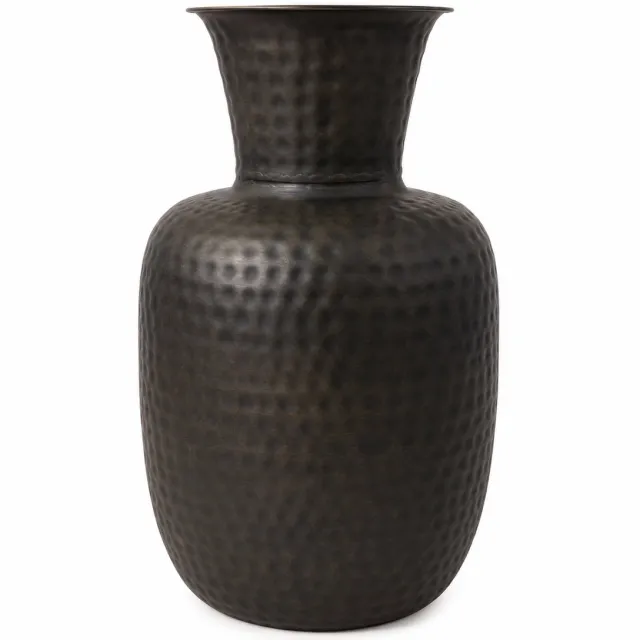 Sense , Metalen Vaas – Decoratieve Vaas voor Vensterbank – Modern Landelijk Chic – Modern Landelijk Chic – Zwart Brons