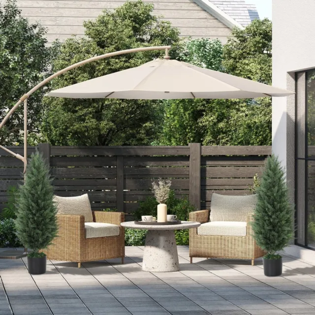 MIVRAY Kunstplant – Levensechte Kunstmatige Cipres Set Van 2 – 90 cm – Kunststof – Groen – Voor Binnen En Buiten in Pot