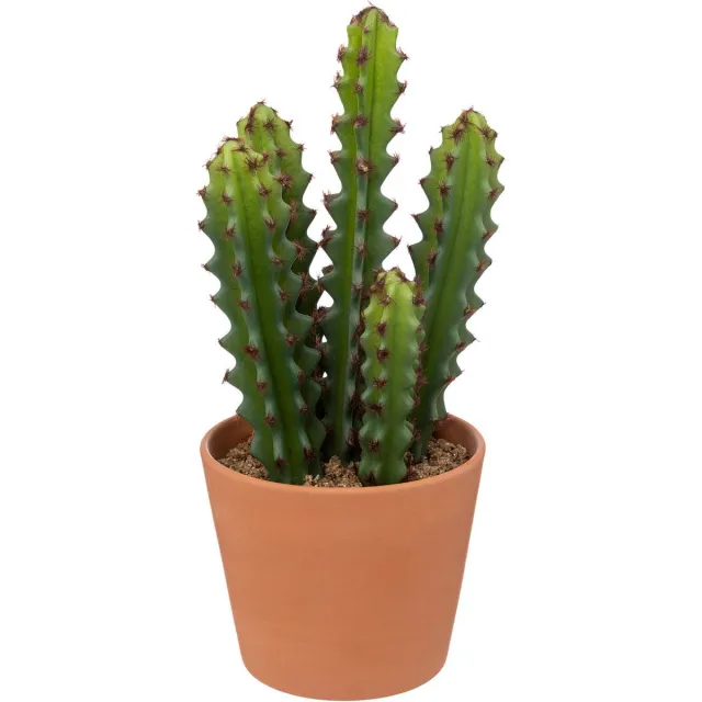 Atmosphera Kunstplant Alicante - Cactus met pot - Ø12xH30cm - Groen