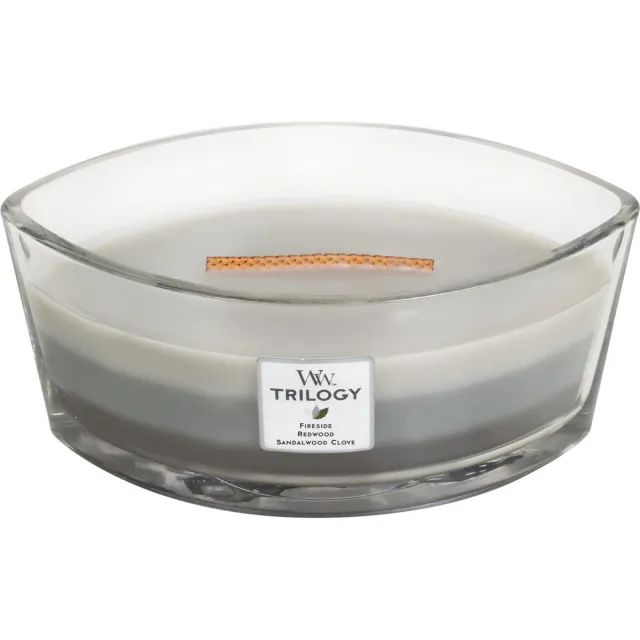 Woodwick Heartwick Flame Trilogy Ellipse Geurkaars - Warm Woods - 50 branduren Meerkleurig