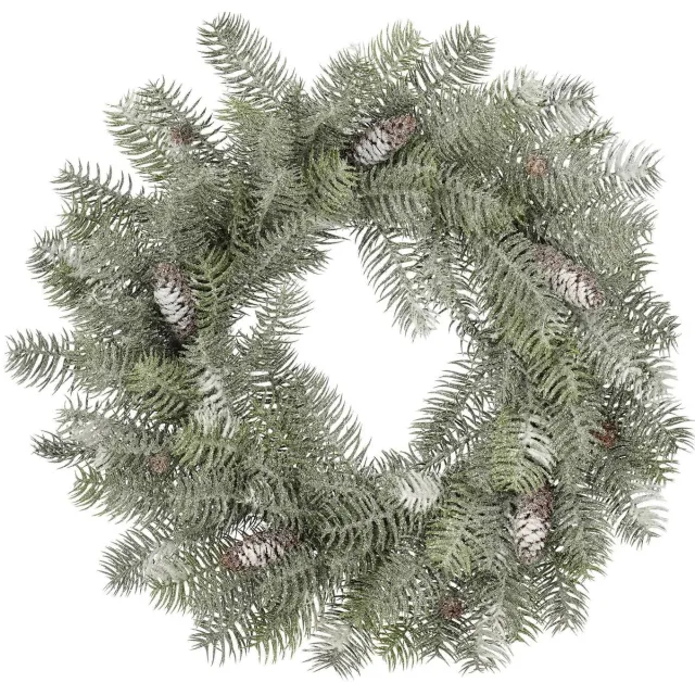 Mica Decorations Kerstkrans frosted dennenappel (60 cm)