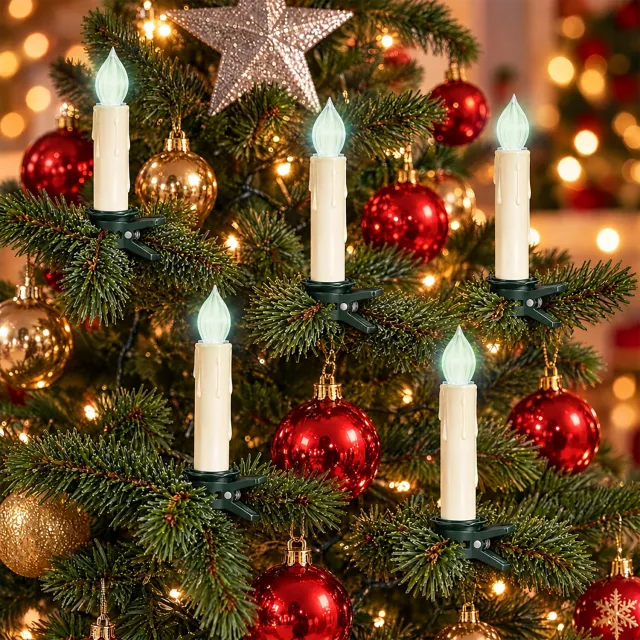 Froadp 10er LED-Kerzen Voor Kerstmis Draadloos kleurverlichting Met Timer, Afstandsbediening & Clips Voor Kerstboom, Kerstd decoratie, Feest & Huwelijksdecoratie, Dimmbaar