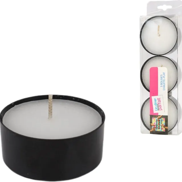 B-home decoratie.be Theelichten Diameter 5,2 cm - 2x 3 stuks - brandduur van circa 8 uur - 6 stuks Zwart