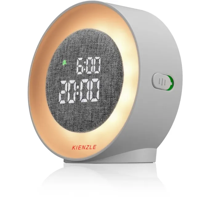 Bresser Kienzle Wekker - Lichtwekker - Rond - 11 cm - Wit