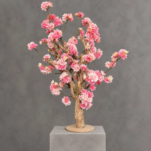 Seta Fiori Blossom - Kunstbloesemboom Roze 75 cm - Handgemaakt in Nederland - Echte Houten Stam - Kleine Sakura Boom voor Binnen roze, zacht roze wit