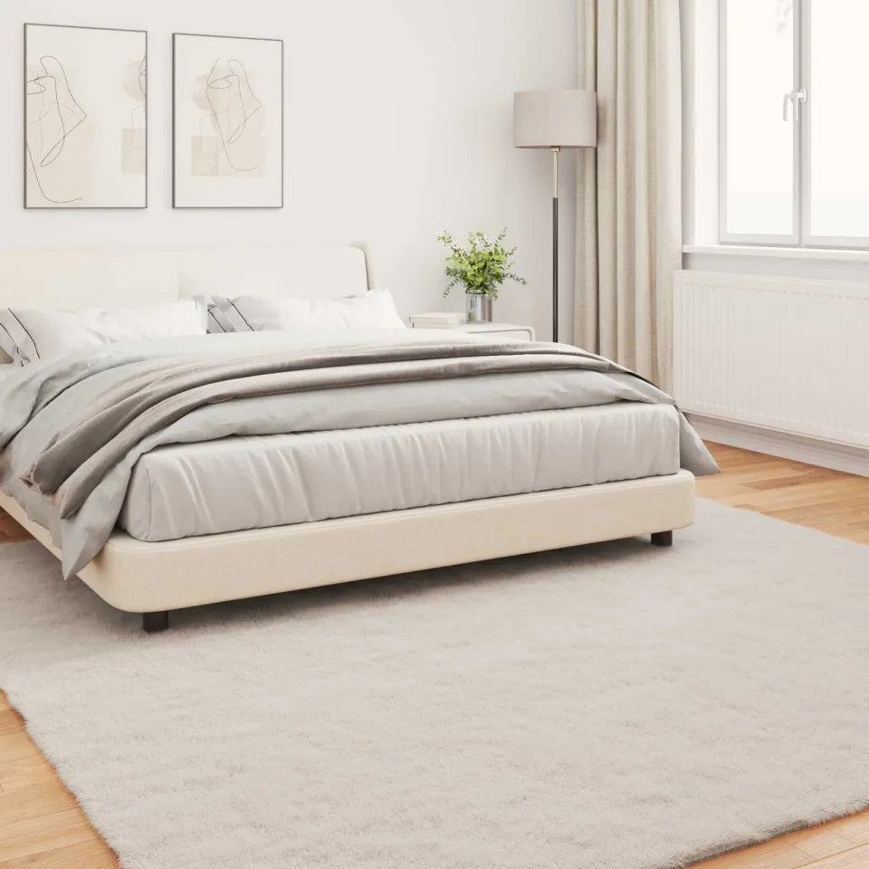 vidaXL Antislip vloerkleed van imitatie konijnenbont OLITE Beige, foto 3
