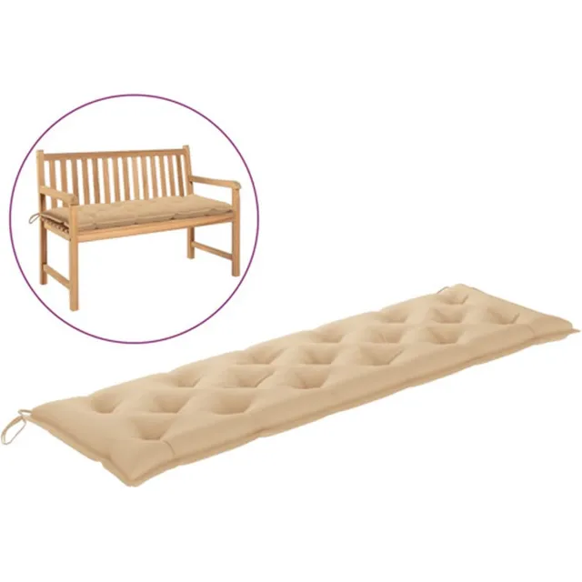 vidaXL Tuinbankkussen - 180x50x7 - cm - oxford - stof - beige