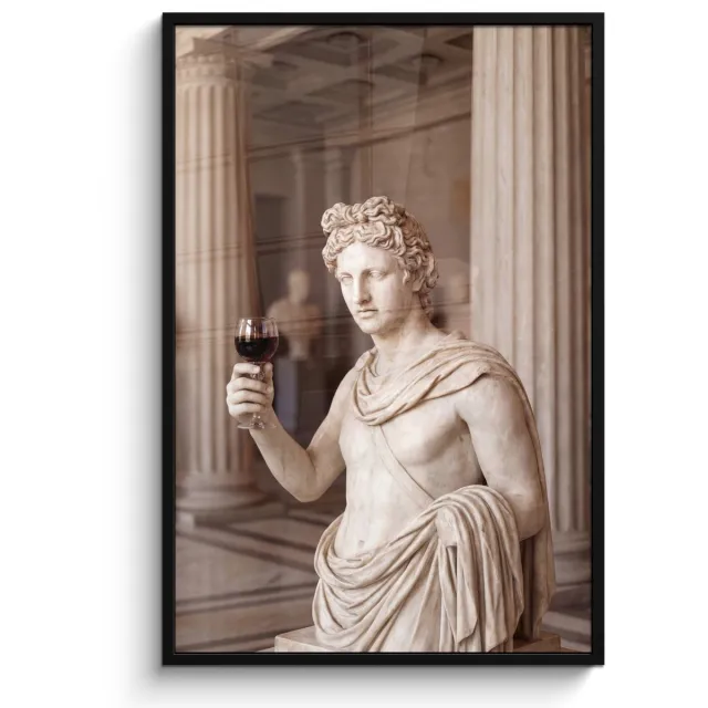 FrameYourWall Poster in lijst - Fotolijst 80x120 cm - Posters - Klassiek - Marmer - Wijn - Posterlijst zwart - Decoratie - Wanddecoratie woonkamer - Muurdecoratie slaapkamer