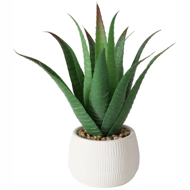 Boltze Home Kunstplant aloë in pot MONDRAGO, 29 cm - donkergroen