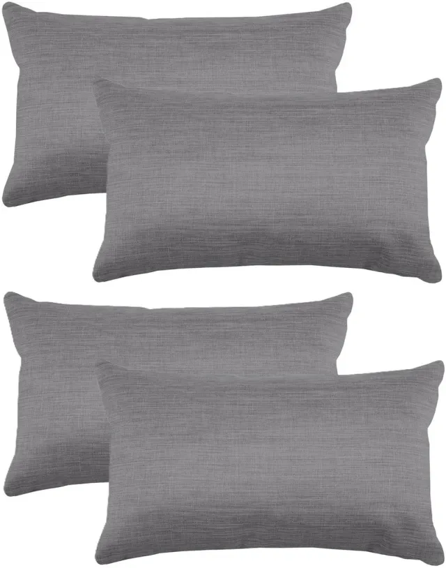 Stof Textile sierkussen Bea - 4x - grijs - 30 x 50 cm - bank kussens - zitkussens - binnen/buiten - polyester