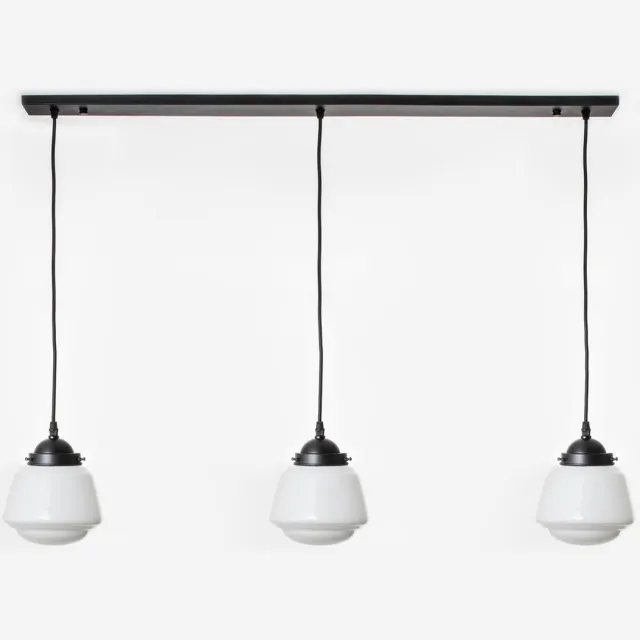 Coloured by Art 3 x High Button lampen aan plafondbalk Moonlight - Art Deco Trade Wit