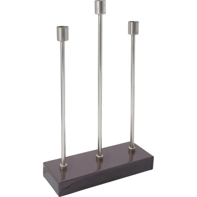 Padiro kandelaar - 9 x 26 x 39,5 cm - Paars / Zilverkleurig - IJzer