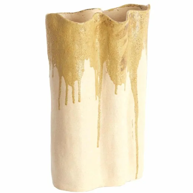 Light & Living Vaas Flovilla - Wit - 26x14x40cm - Keramiek - Bohemian - Bloemenvaas - Woondecoratie - Decoratieve vaas voor woonkamer of slaapkamer