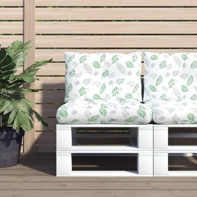 vidaXL Palletkussens 2 st bladpatroon oxford stof Groen