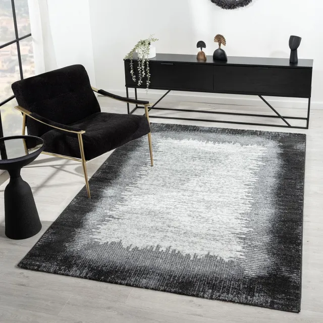 Ibenzoa Stijlvolle en Zachte Vloerkleed met Korte Pool voor Diverse Interieurs - Grijs/Beige 160x230 cm zwart