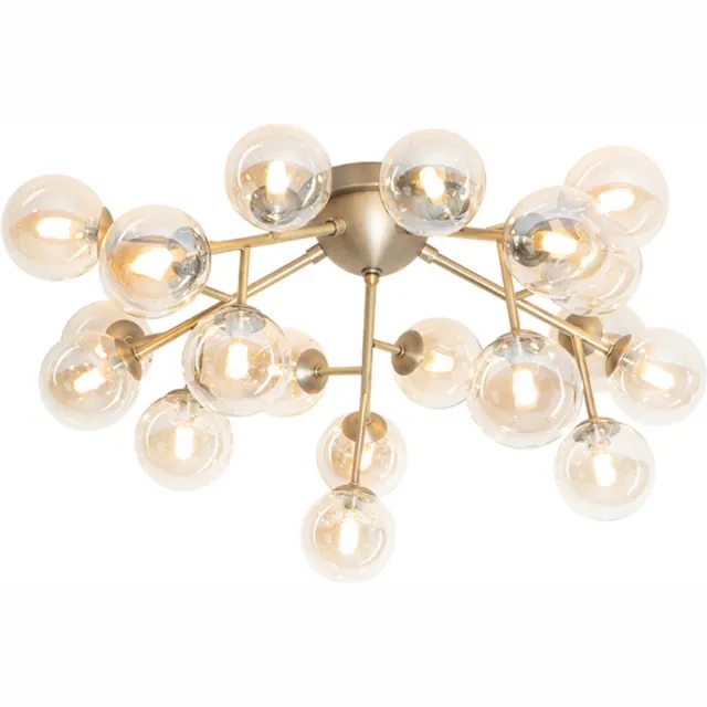 QAZQA bianca - Art Deco Plafondlamp - 20 lichts - Ø 75 cm - Brons - Woonkamer | Slaapkamer | Keuken