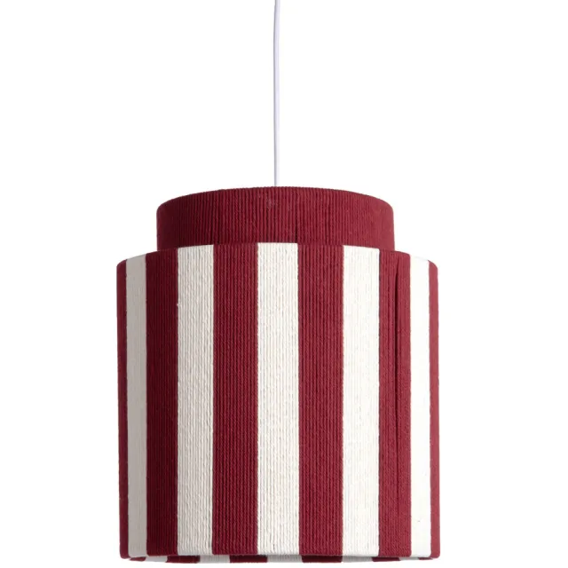 Leitmotiv Hanglamp Vienna Stripes - burgundy/gebrokenwit Burgundyrood, gebrokenwit
