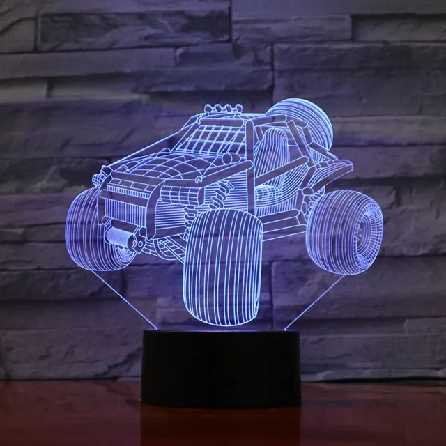 MC Living 3D Led Lamp Met Gravering - RGB 7 Kleuren - Monster Truck