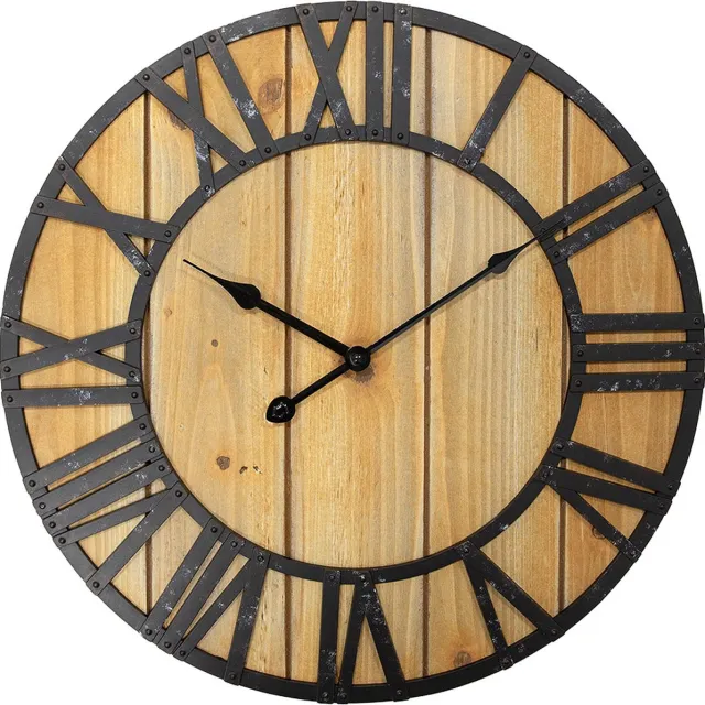 Clayre & Eef Wandklok Ø 46x5 cm Bruin MDF