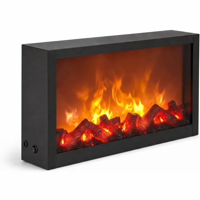 TWILUX Decoratieve LED-haard, van metaal, 10 x 41 x 25 cm zwart