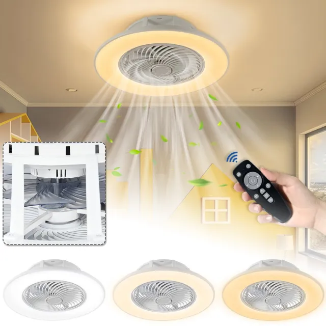 Froadp 90W plafondventilator afstandsbediening LED licht acryl dimbaar 8 ventilatorbladen Dimbare moderne ventilatorlamp ventilatorplafondlamp 56x18cm Dimmen
