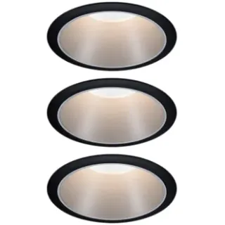 Paulmann Inbouwspot Led Cole Coin 3-stapdim Zwart Zilver 3x6,5w