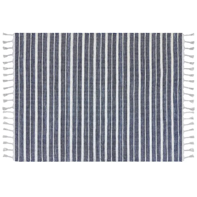 Beliani BADEMLI - Vloerkleed - Donkerblauw - 160 x 230 cm - Synthetisch