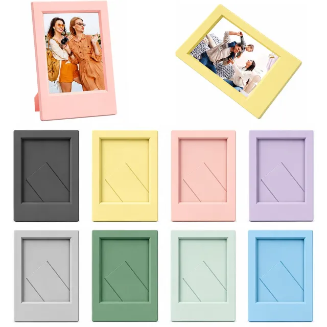 kaiyaya Mini fotolijstjes set van 8 - Kleurrijk & Duurzaam - ABS kunststof - 9,2 x 6,1 cm - Voor instant camera's, decoratie, cadeau - 8 kleuren