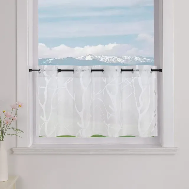 Ibenzoa Transparant Voile Gordijn met Oogjes voor Sfeervolle Raamdecoratie in Huis Wit