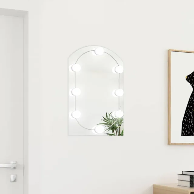 vidaXL Spiegel met LED-verlichting boog 60x40 cm glas Zilver