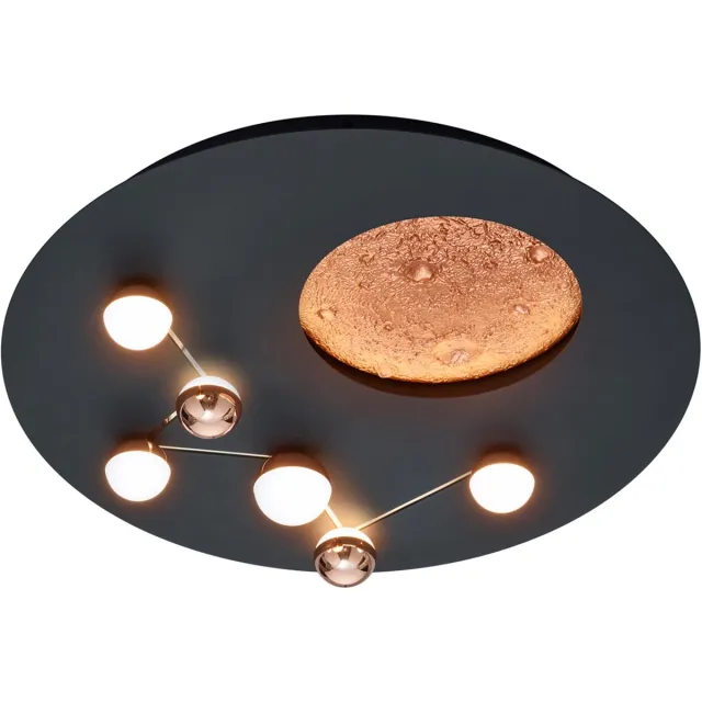 Trio Plafondlamp Trio Leuchten Zodiac zwart