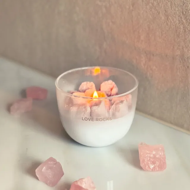 My Flame Sojakaars | Wax Stones - Love Rocks - Cadeau - Liefde Wit