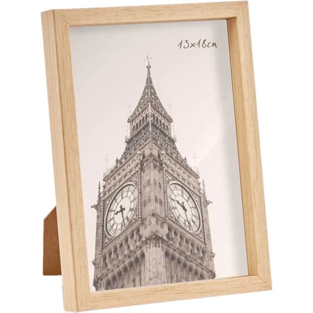 Arte r Fotolijst - houtlook - kunststof/glas - 15 x 20 cm - voor foto van 13 x 18 cm - staand/hangend Bruin