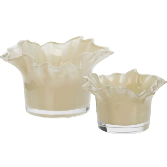 Madam Stoltz waxinelichthouder (set van 2) - Ecru