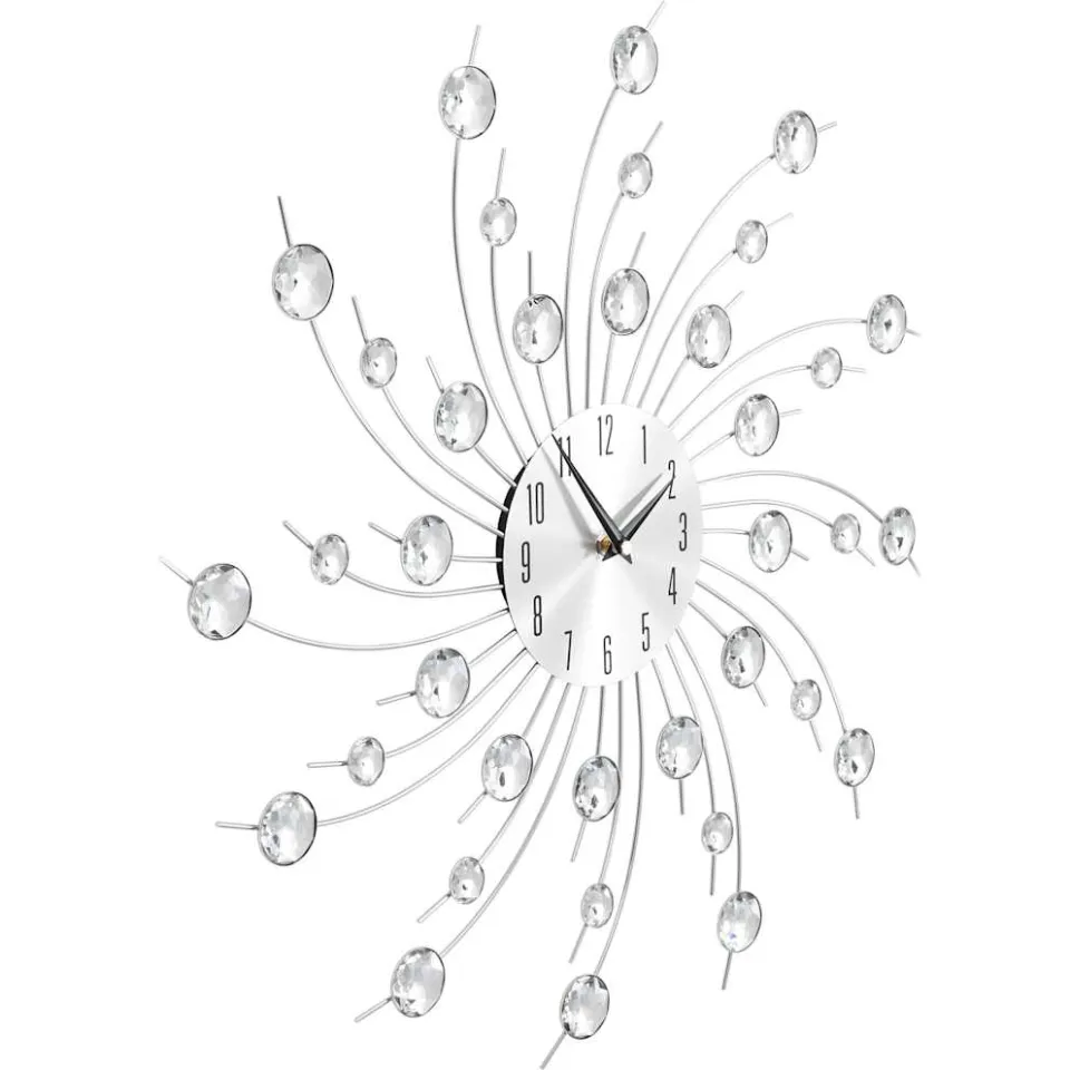 vidaXL Wandklok met quartz-mechanisme 50 cm modern ontwerp Zilver