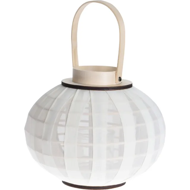 H&S Collection Lantaarn -windlicht - off white - decoratie woonkamer - met ledkaars - woondecoratie woonkamer