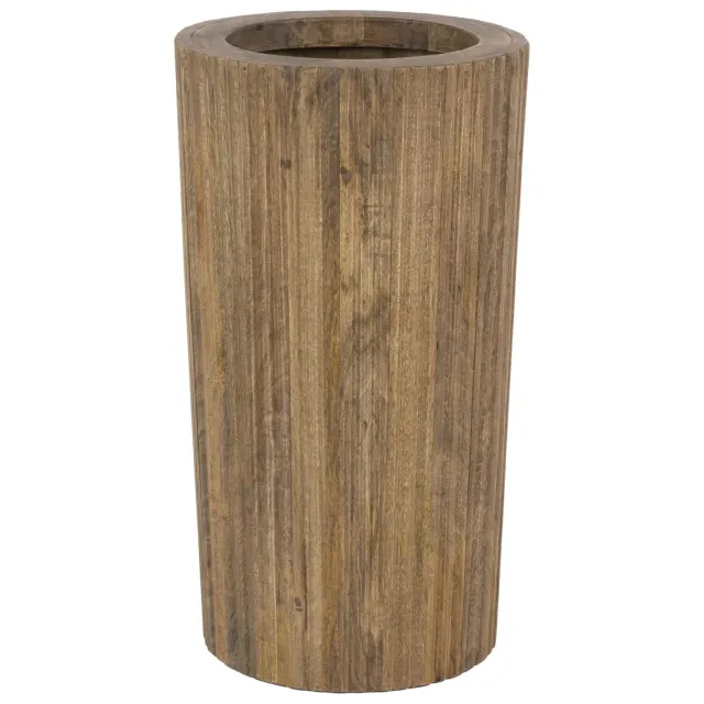 Nest of Nora Paraplubak Sari - Massief mangohout met metalen schaal - Beige Bruin