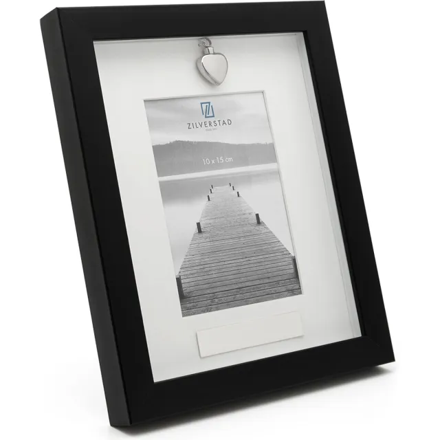 Zilverstad Memory fotolijst met ashouder 10x15 cm zwart