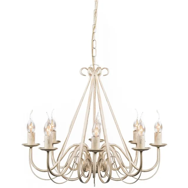 QAZQA Giuseppe 8 - Italiaanse kroonluchter - 8 Lichts - Ø60 cm - wit Crème