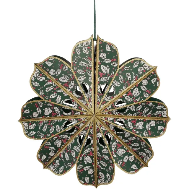 House of Seasons Gonda Hangende Decoratie Bloem - H14 x Ø45 cm - FSC Mix - Papier - Groen